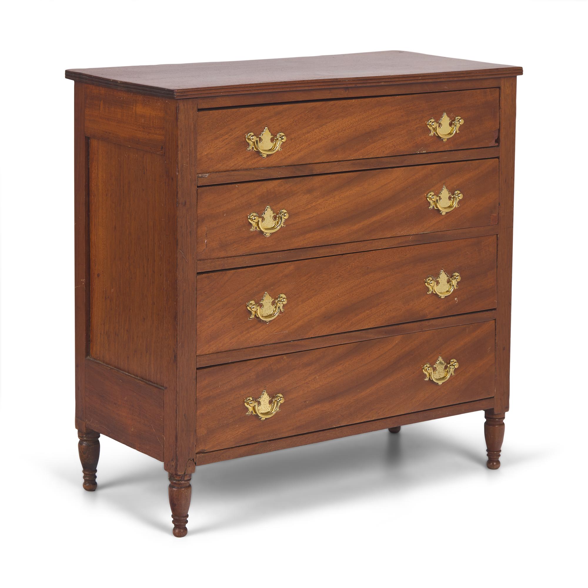 A Federal Miniature Mahogany Chest of Drawers