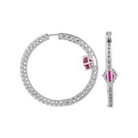 RUBY AND DIAMOND HOOP EARRINGS