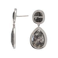 GREY DIAMOND AND DIAMOND EARRINGS