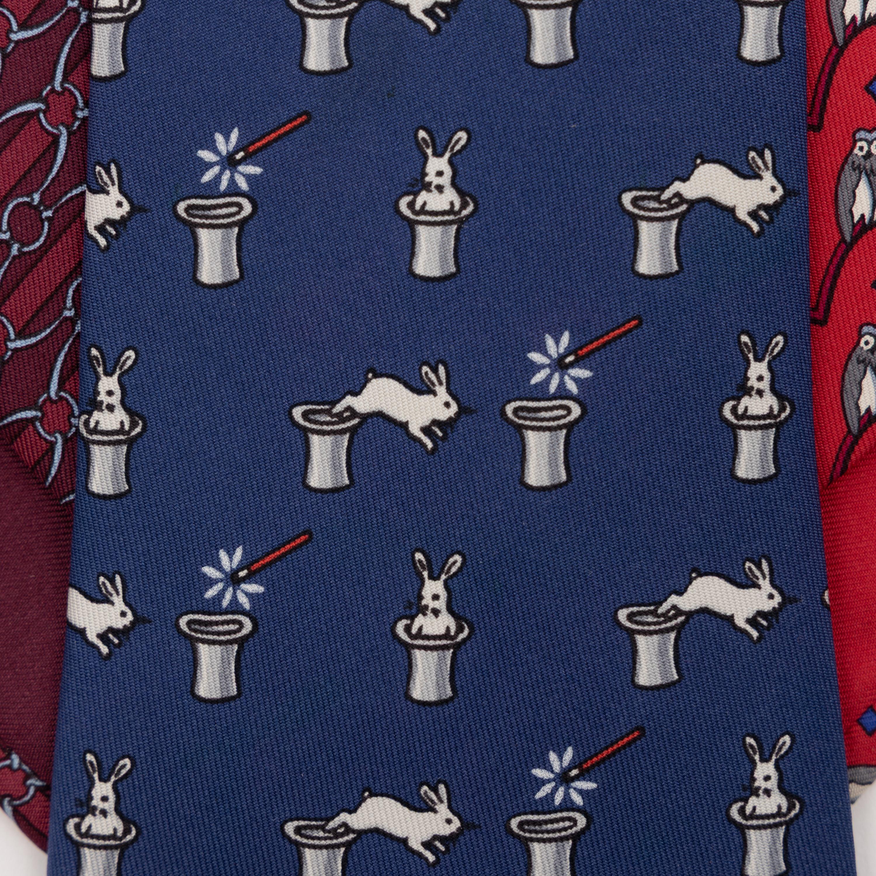 Hermès, Six Printed Silk Neckties