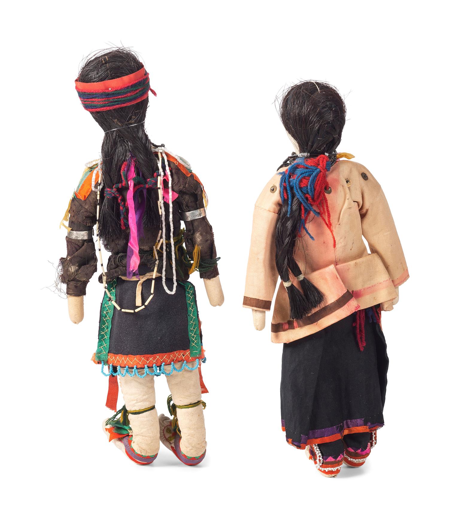 Osage Dolls, with Traditional Ribbonwork Dress