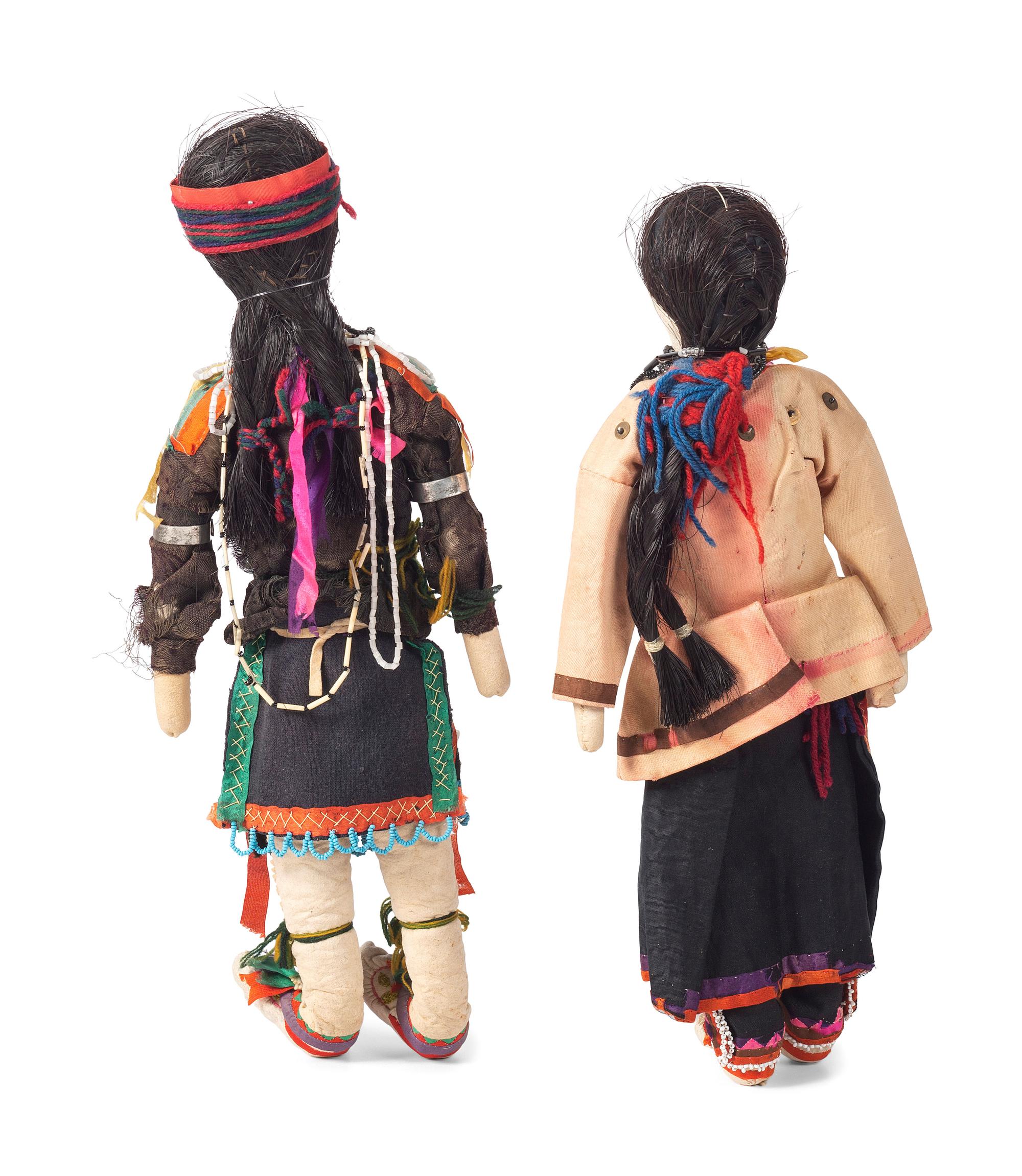Osage Dolls, with Traditional Ribbonwork Dress