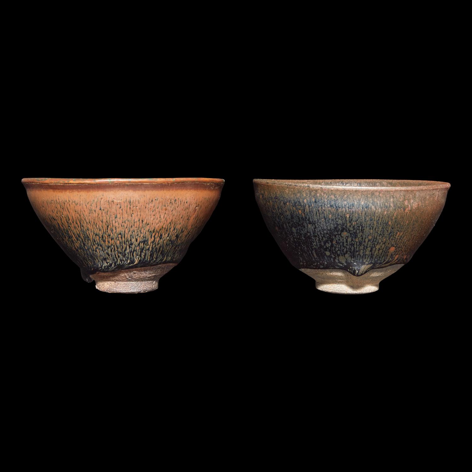 Two Chinese Jian Type Tea Bowls 建盞兩件