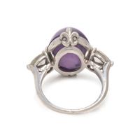 CARTIER, PURPLE COLOR CHANGE STAR SAPPHIRE AND DIAMOND RING