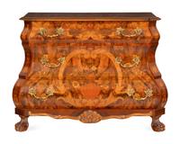 A Dutch Baroque Style Walnut and Marquetry Chest of Drawers