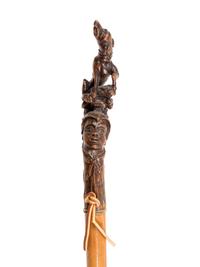 Four Figural Carved Wood Walking Sticks