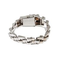 BULOVA, RETRO, WHITE GOLD, DIAMOND, AND SAPPHIRE HIDDEN DIAL WATCH