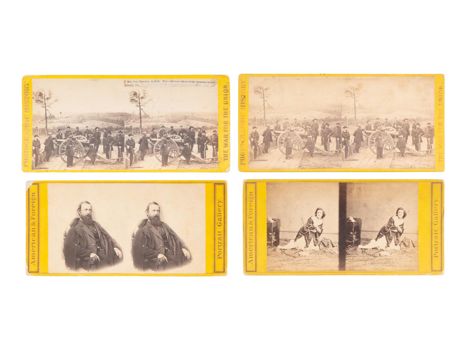 [CIVIL WAR]. 8 stereoviews of Union generals & personalities.