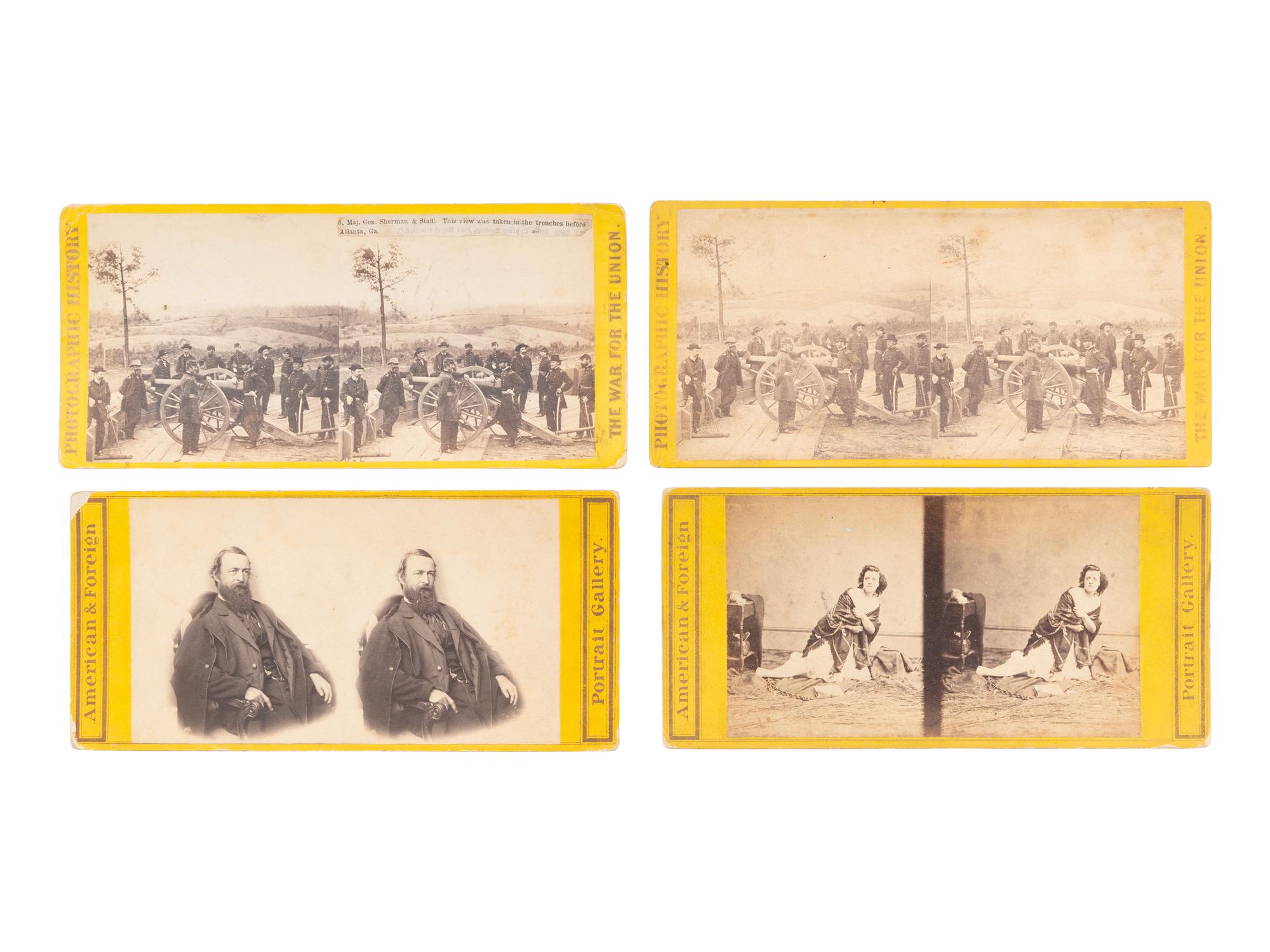 [CIVIL WAR]. 8 stereoviews of Union generals & personalities.