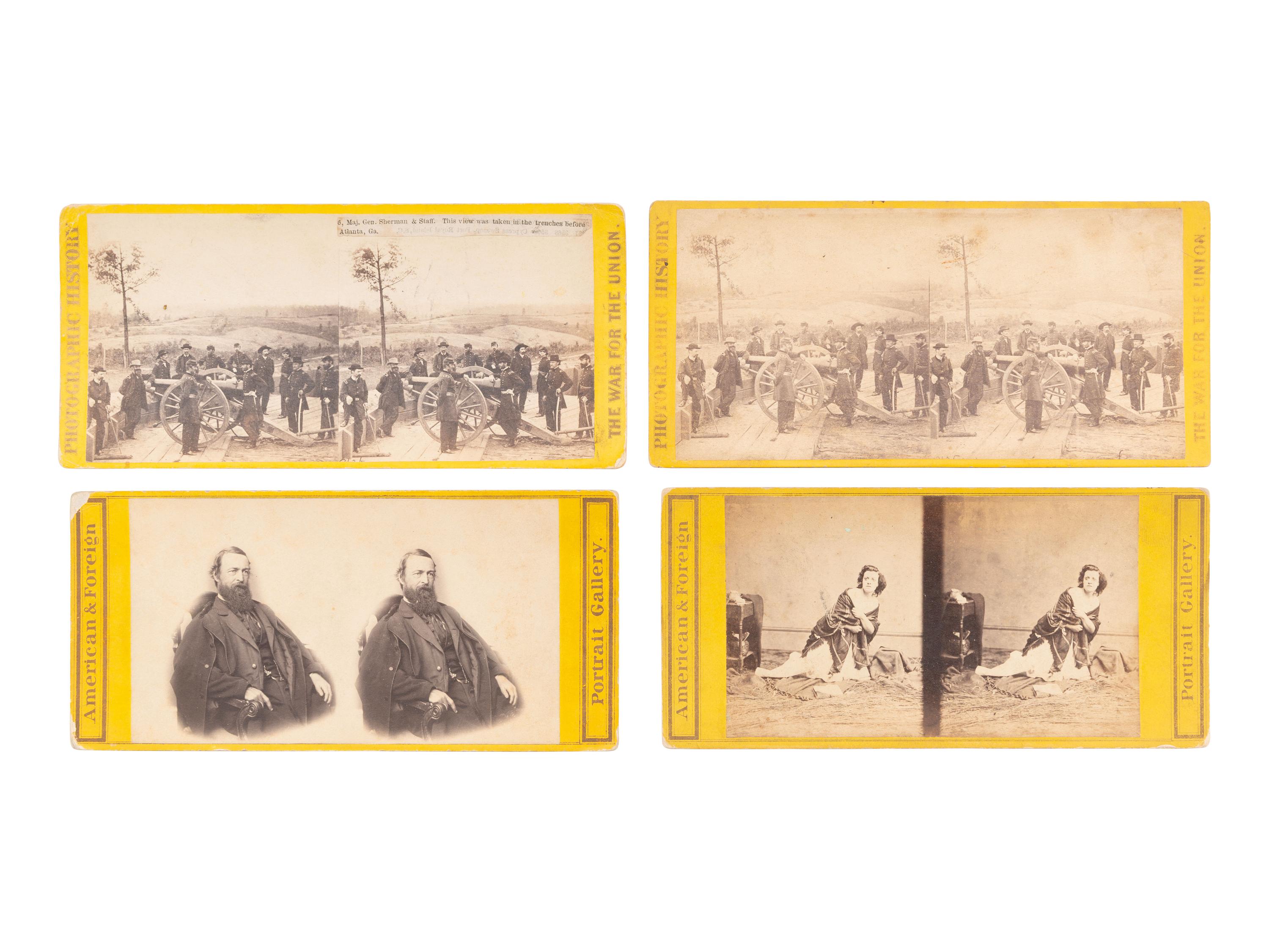 [CIVIL WAR]. 8 stereoviews of Union generals & personalities.