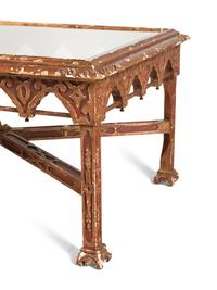 A Venetian Gothic Style Painted and Parcel Gilt Low Table