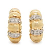 GOLD AND DIAMOND HOOP EARRINGS
