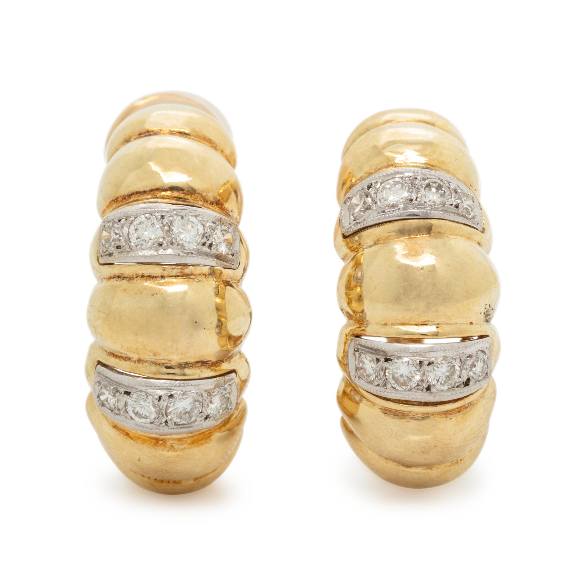 GOLD AND DIAMOND HOOP EARRINGS
