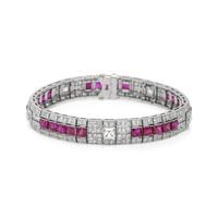 ART DECO, DIAMOND AND RUBY BRACELET