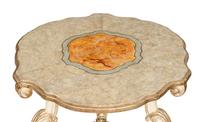 An Italian Rococo Style Silver Gilt Side Table with Faux Marble Top