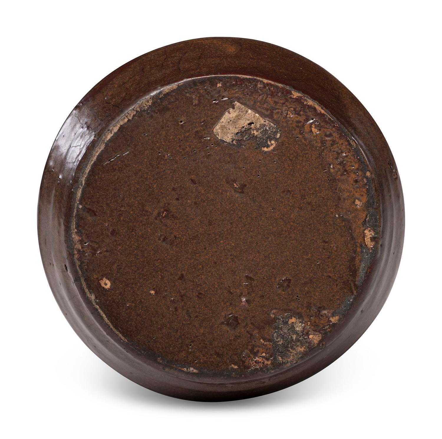 A Rare Double-Spouted Stoneware Grease Lamp, Attributed to Samuel Routson