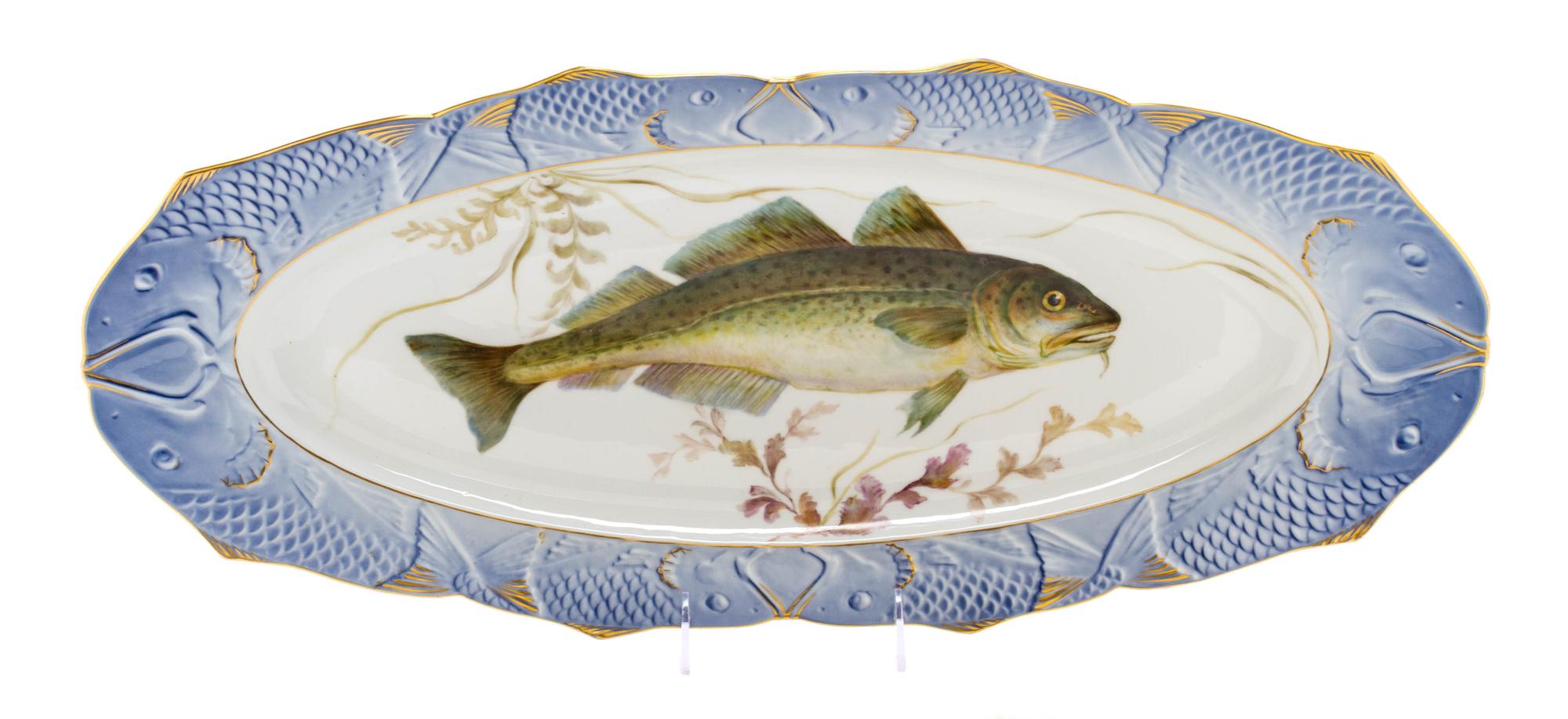 A Royal Copenhagen Porcelain Ichthylogical Fish Service, 1935-1937, Length of platter 23 1/2 inches. — 1935-1937,