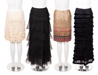 Four Designer Skirts: One Badgley Mischka, Three Oscar de la Renta, 2000-2010s