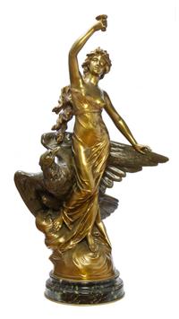 A French Bronze Figure, EDOUARD DROUOT (1859-1945), Height overall 37 3/4 inches. — EDOUARD DROUOT (1859-1945),