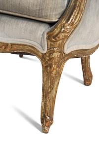 A Louis XV Silvered and Gilt Bergère en Gondole