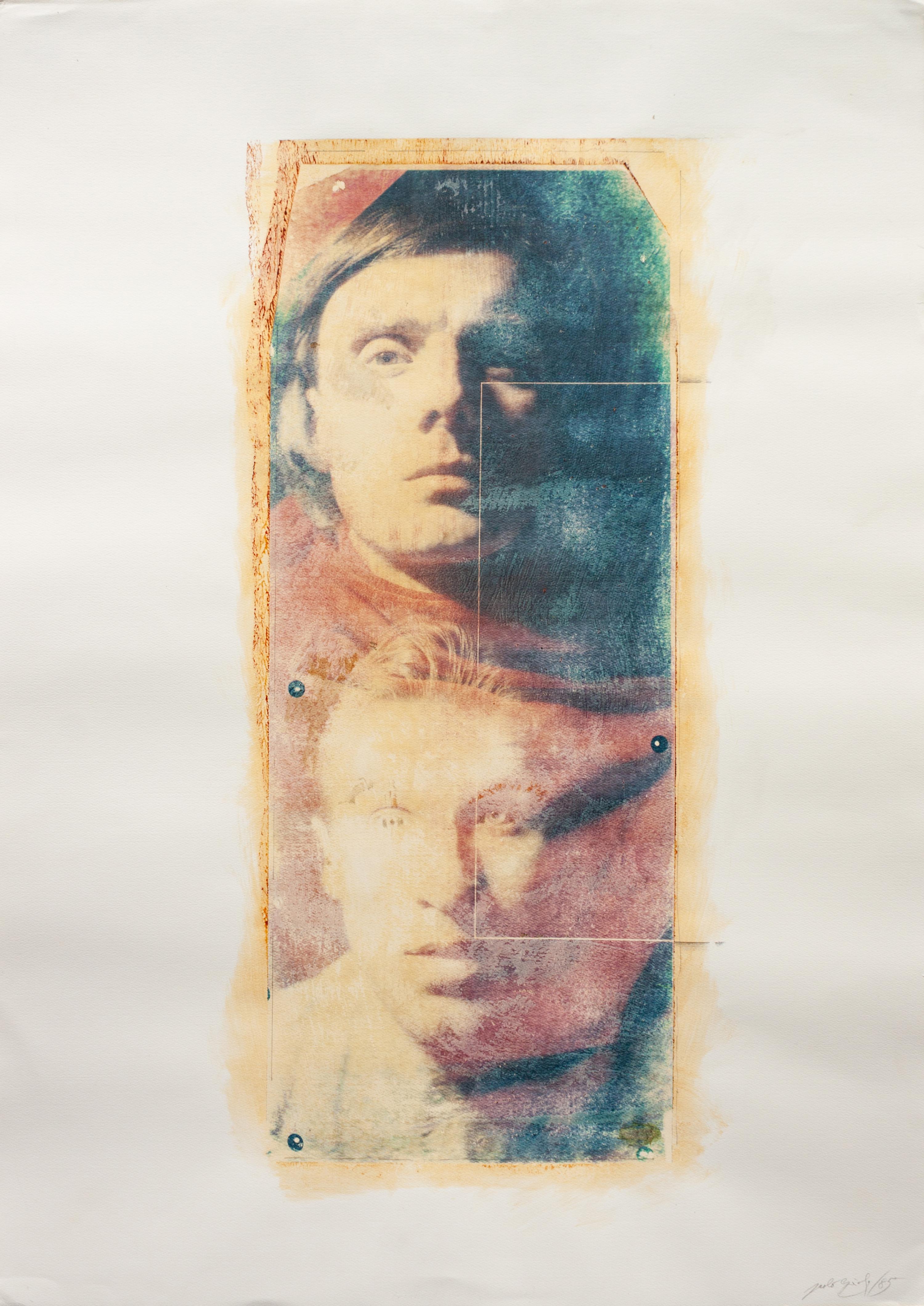 A group of three polaroids ( Untitled (Double Male Portrait) , 1985; Omaggio a Muybridge , 1985; L'uomo con il Petto di Donna , 1985)