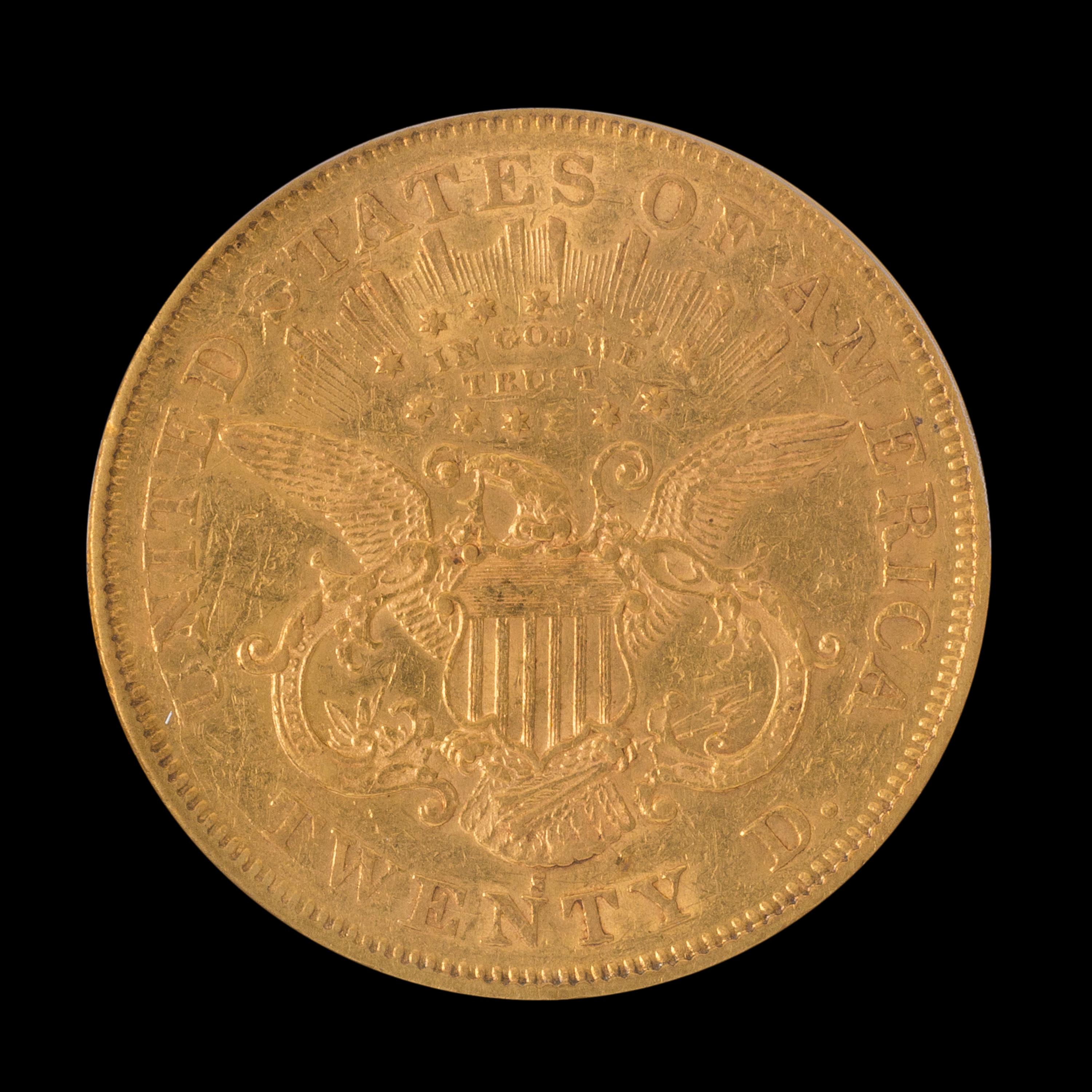 A United States 1874-S Liberty Head $20 Gold Coin