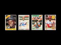 A Collection of 1960s-70s Lou Brock Signed Autograph Topps Baseball Cards