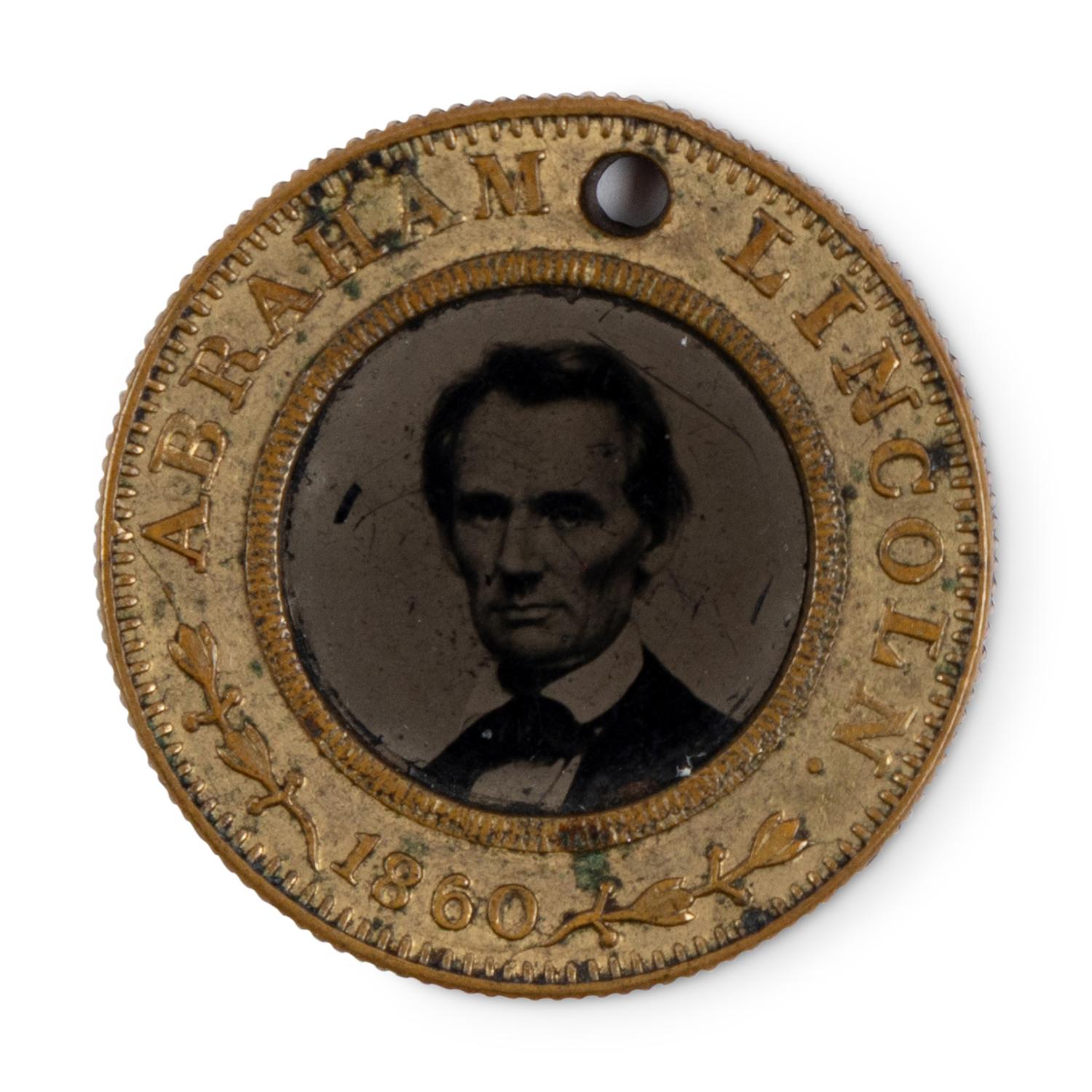 [LINCOLN-HAMLIN CAMPAIGN]. Lincoln and Hamlin 1860 campaign ferrotype token.
