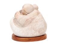 Alabaster Sculpture of a Maiden with Turquoise Earring