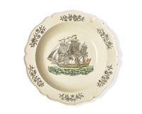 A Creamware Transfer-Decorated Plate