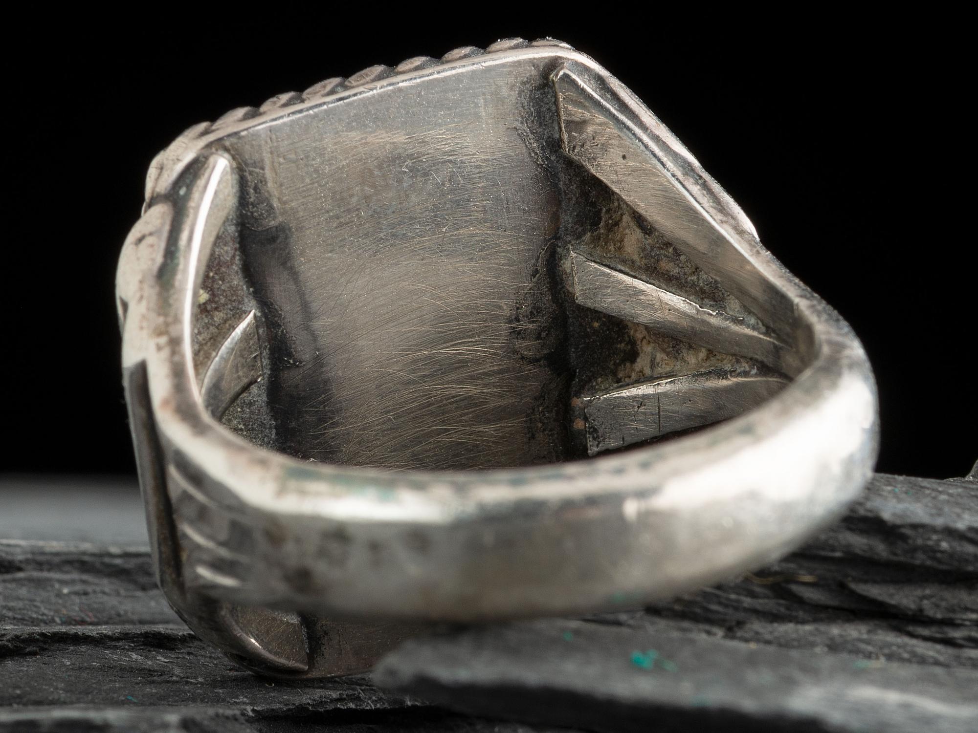 Navajo Silver and Blue Gem Turquoise Ring