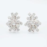 A Pair of Platinum and Diamond Earrings