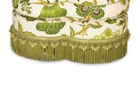 An Upholstered Armchair with Trefoil Shape Ottoman