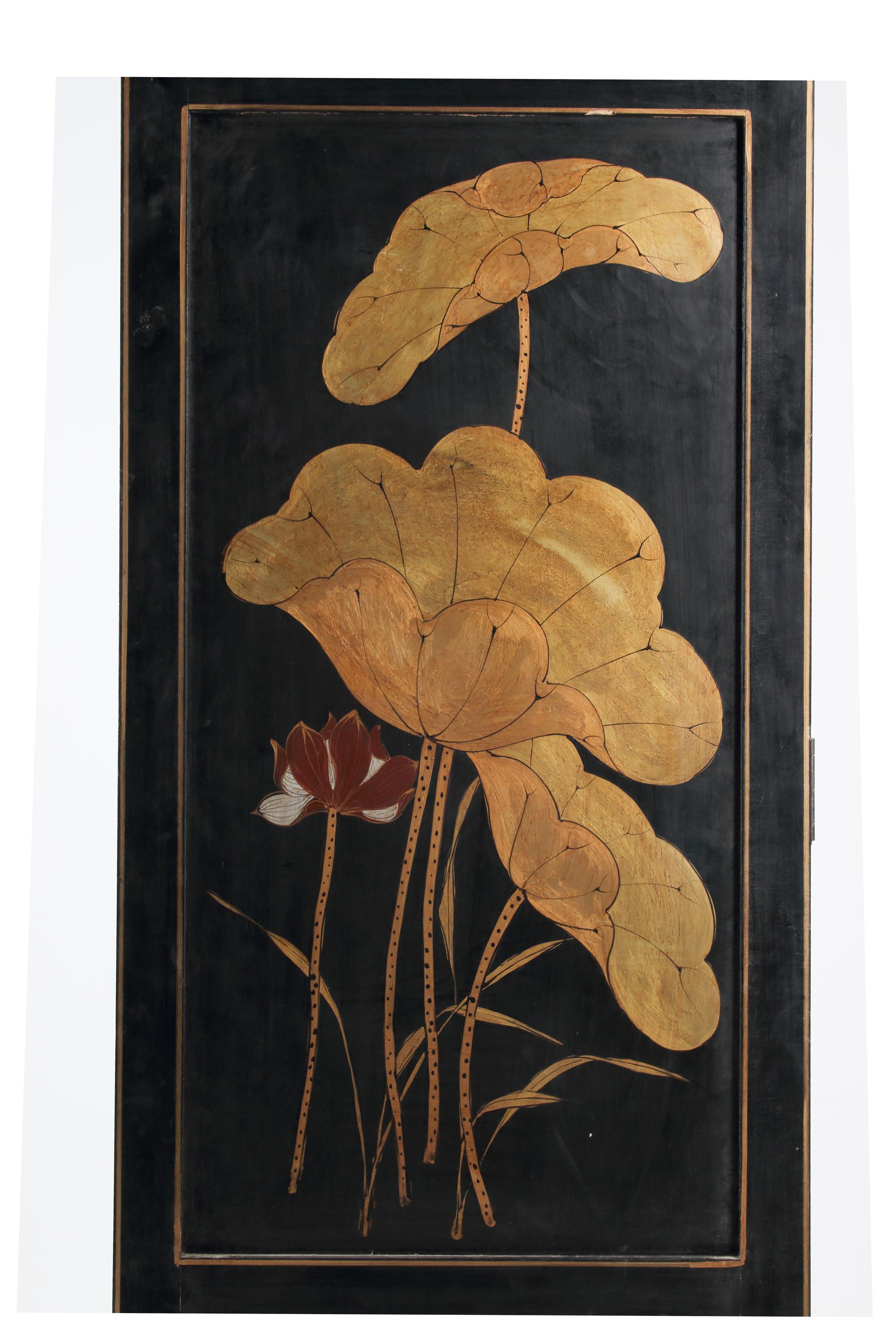 A Chinese Lacquer Six-Panel Screen