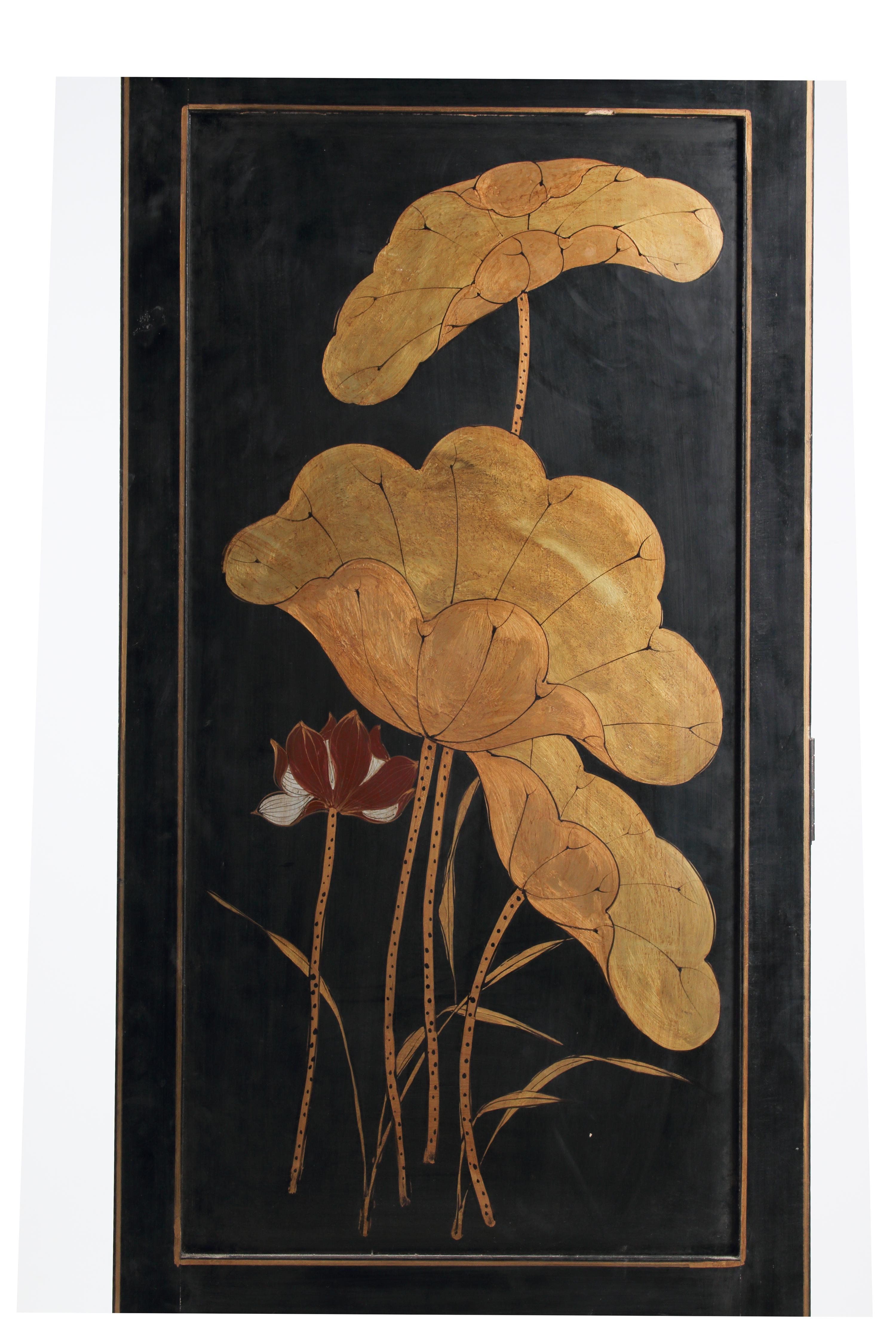 A Chinese Lacquer Six-Panel Screen