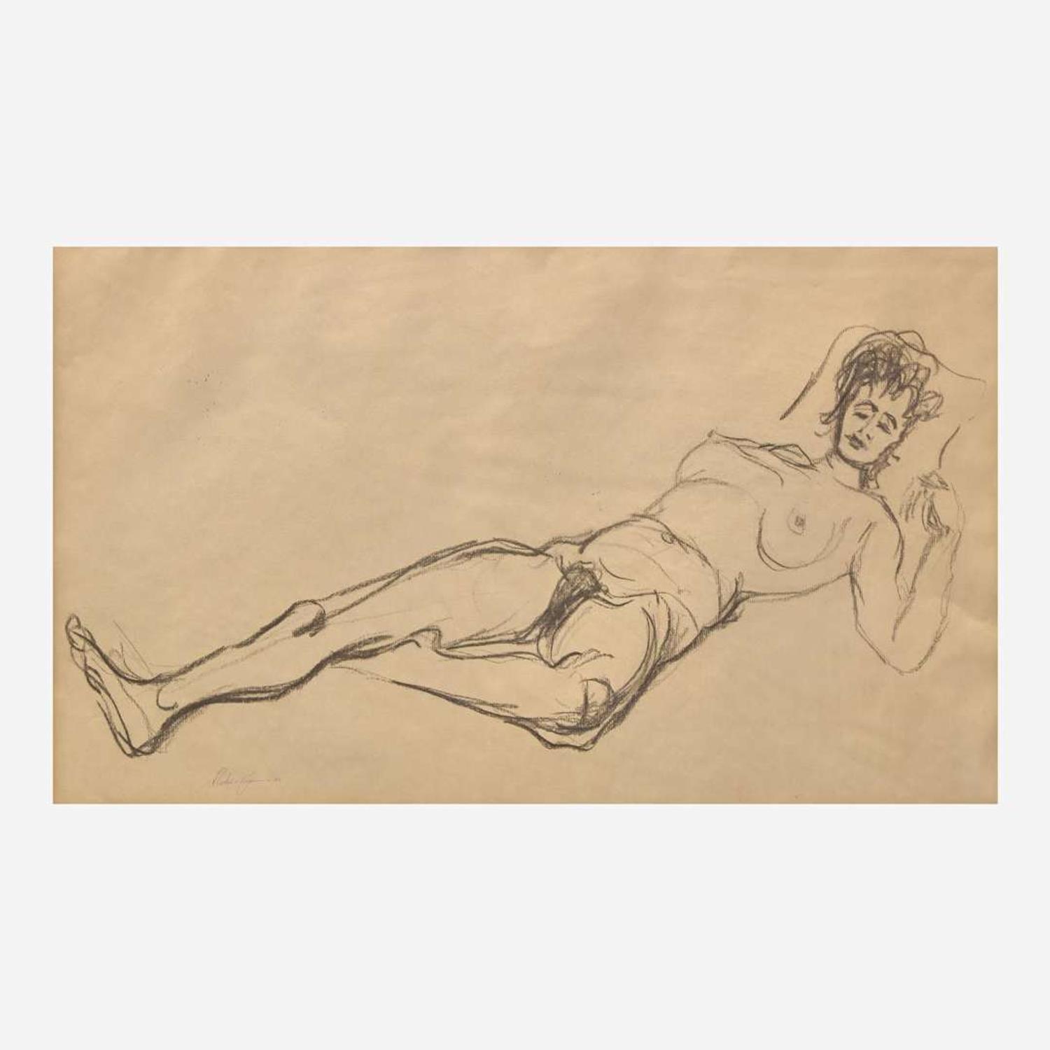 Vladimir Kagan (American, 1927-2016) Study of Reclining Nude