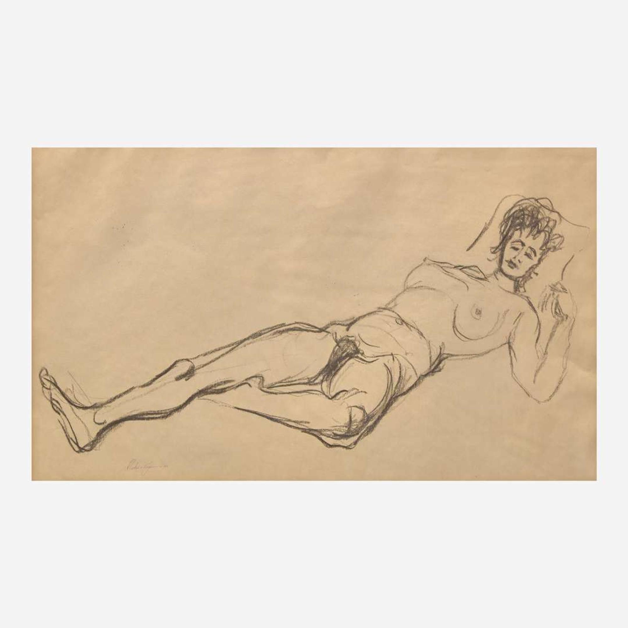 Vladimir Kagan (American, 1927-2016) Study of Reclining Nude