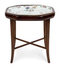 A Chinese Export Porcelain Platter Mounted as a Low Table