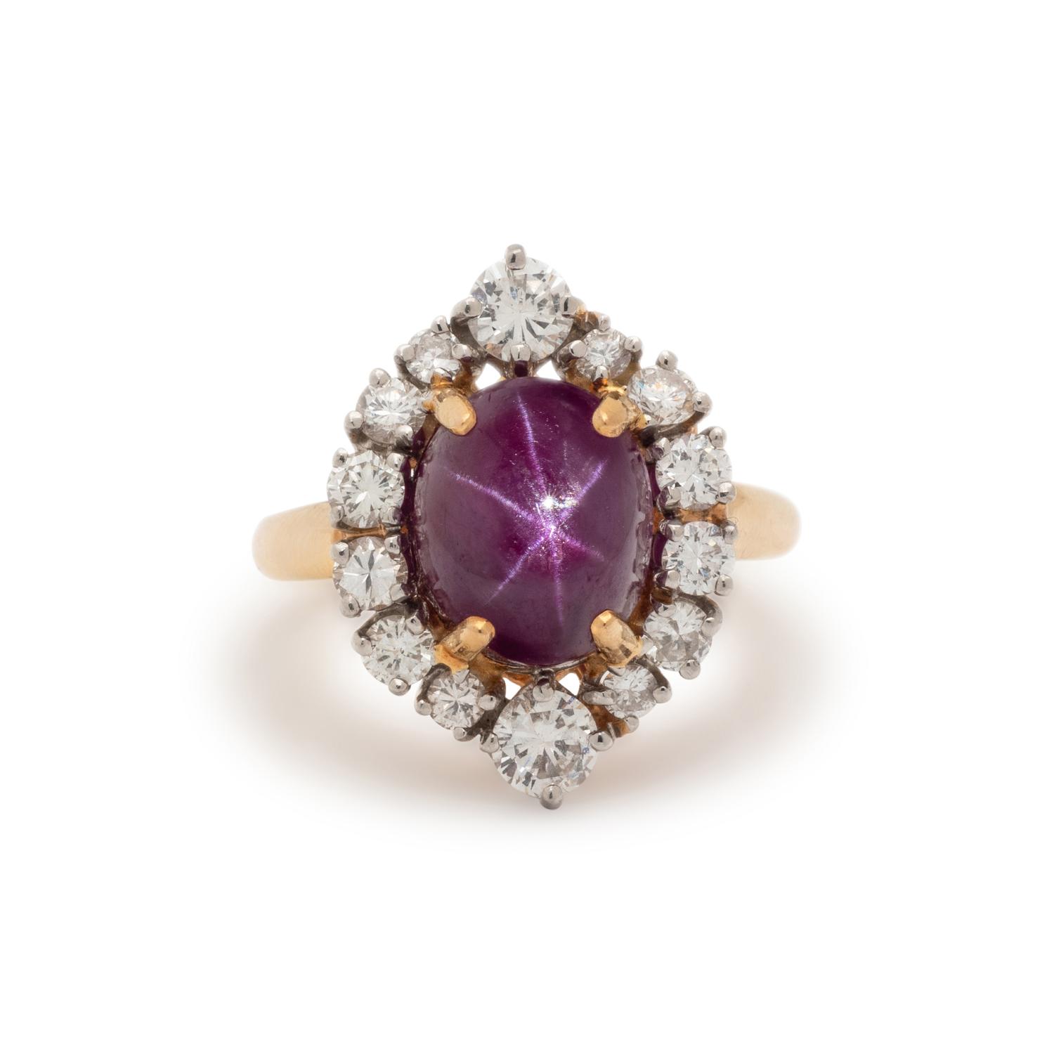 STAR RUBY AND DIAMOND RING