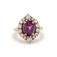 STAR RUBY AND DIAMOND RING