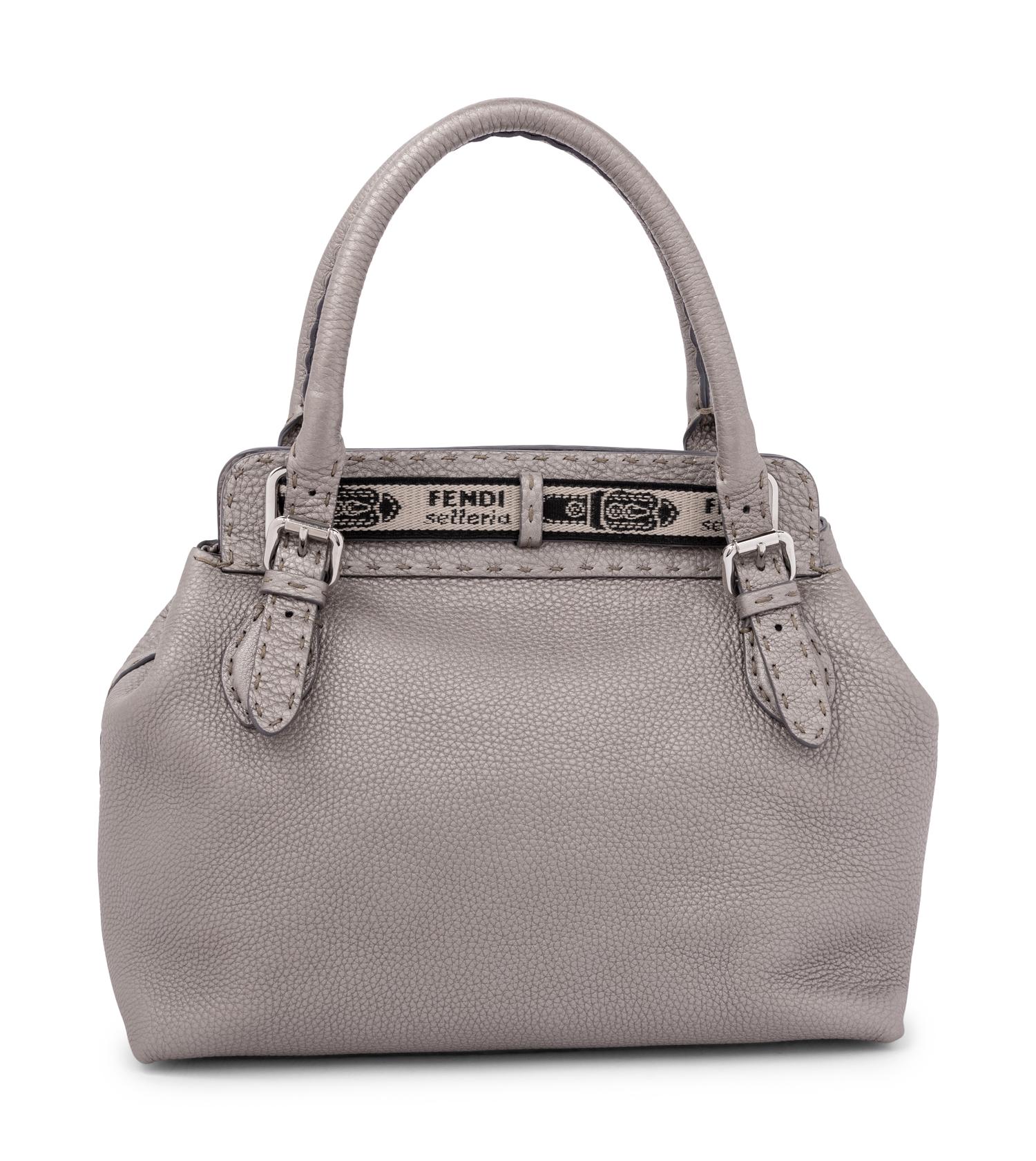 Fendi Silver Embossed Leather Bag Formerly Owned By Elizabeth Taylor