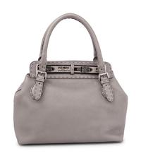 Fendi Silver Embossed Leather Bag Formerly Owned By Elizabeth Taylor