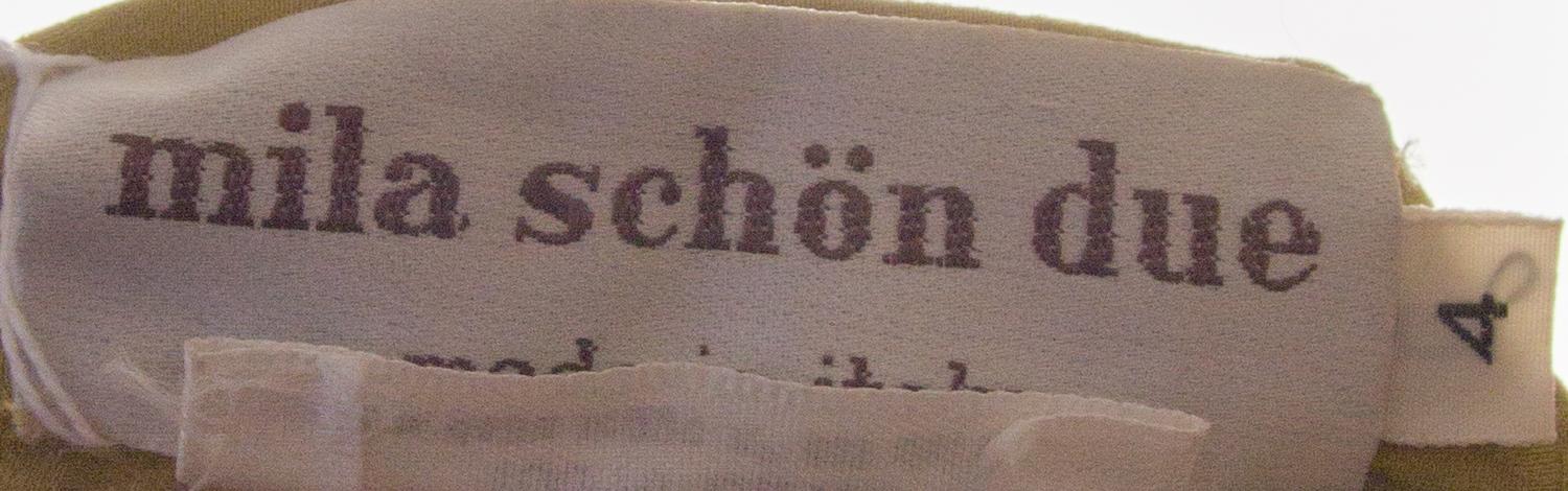 A Mila Schon Chartreuse Patterned Blouse, Size 4.