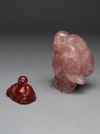 Two Carved Hardstone Figures of Budhai Buddhas
