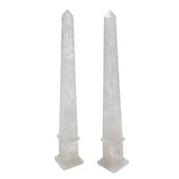 A Pair of Large Rock Crystal Obelisks