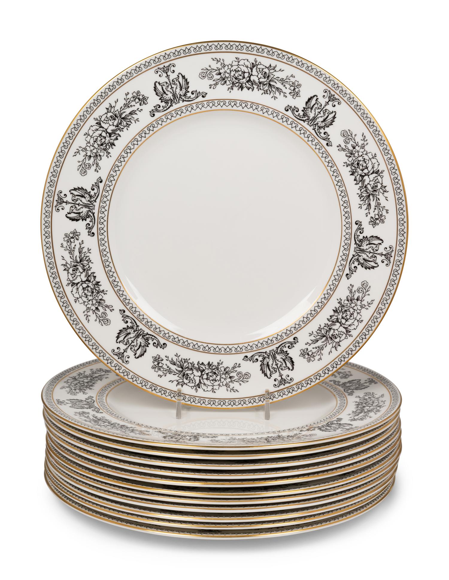 A Wedgwood Black Columbia Dinner Service