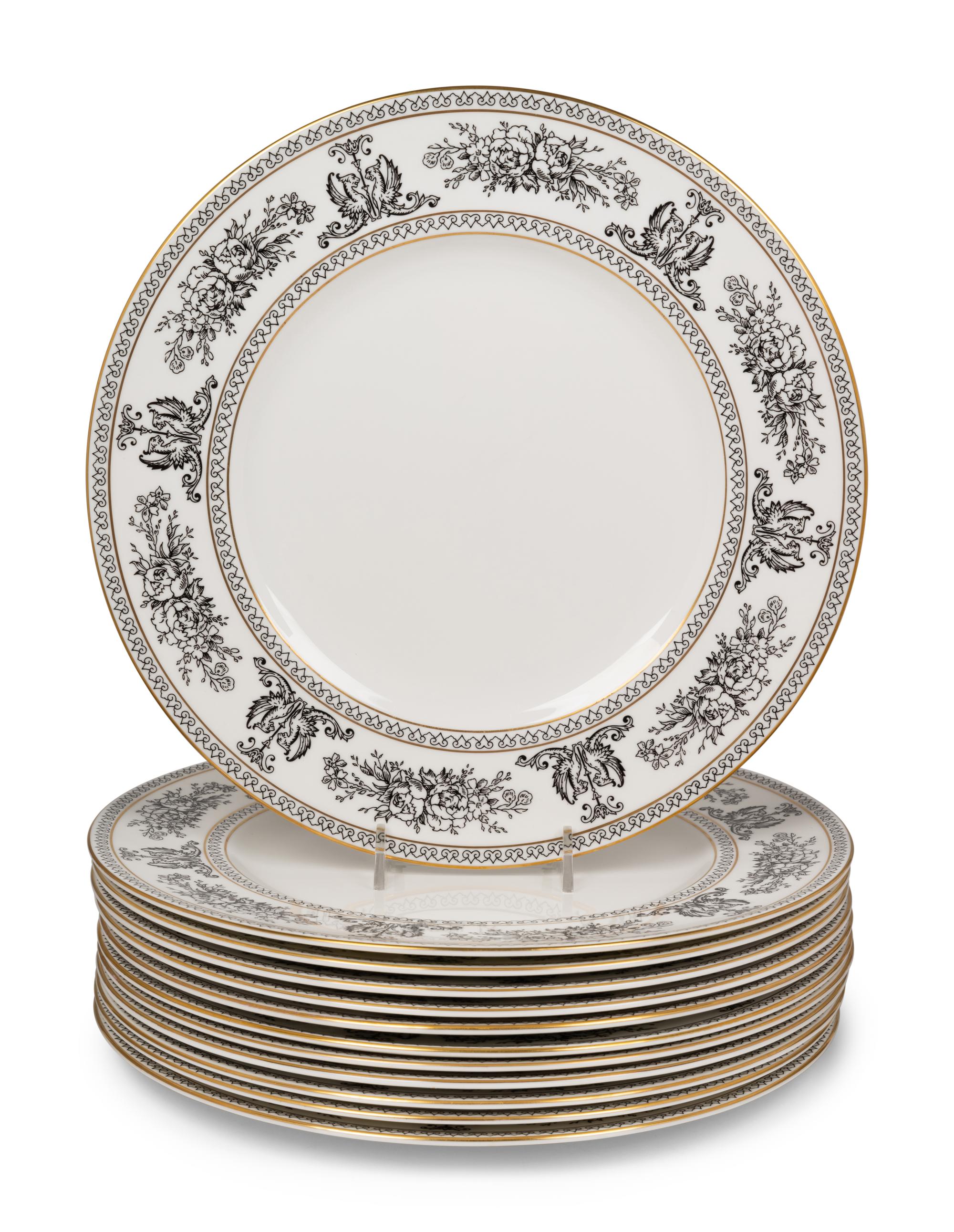 A Wedgwood Black Columbia Dinner Service