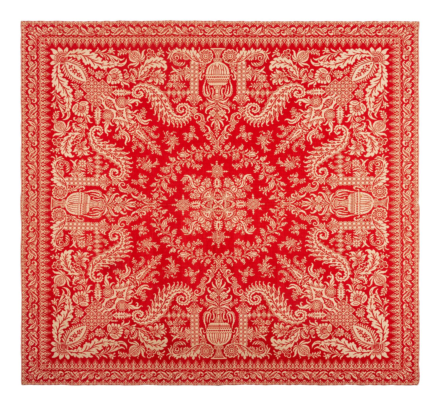 Three Jacquard Woven Coverlets