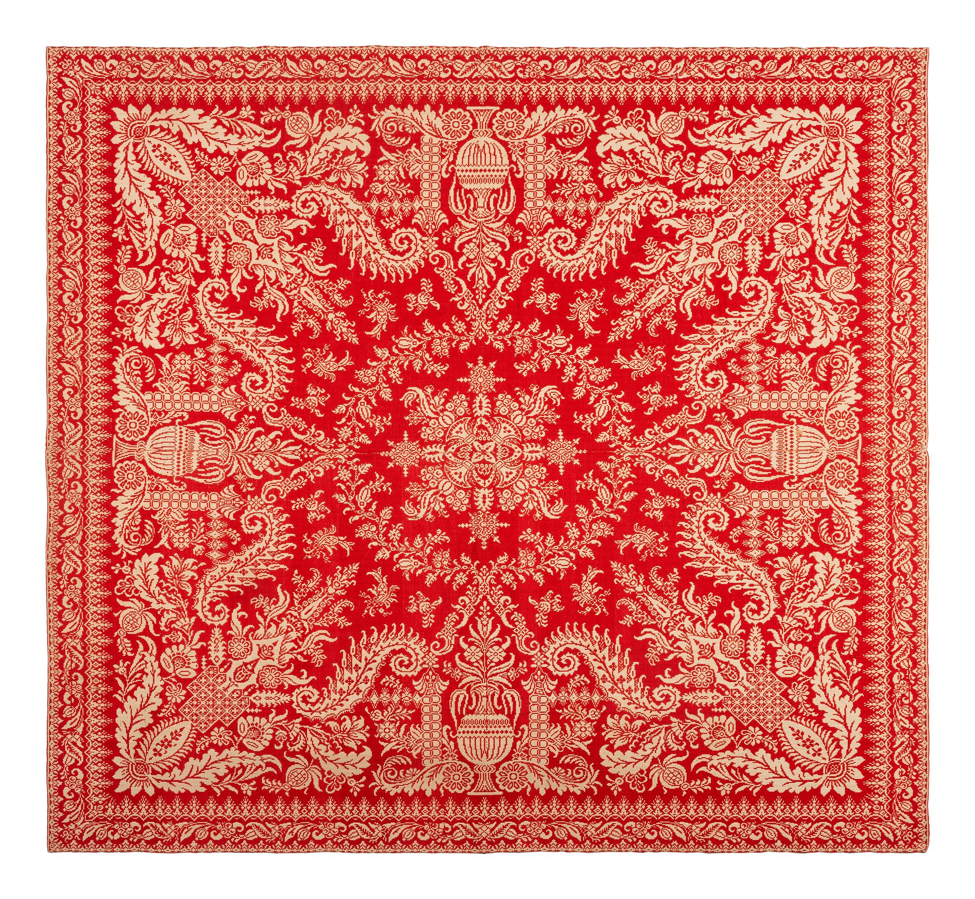 Three Jacquard Woven Coverlets