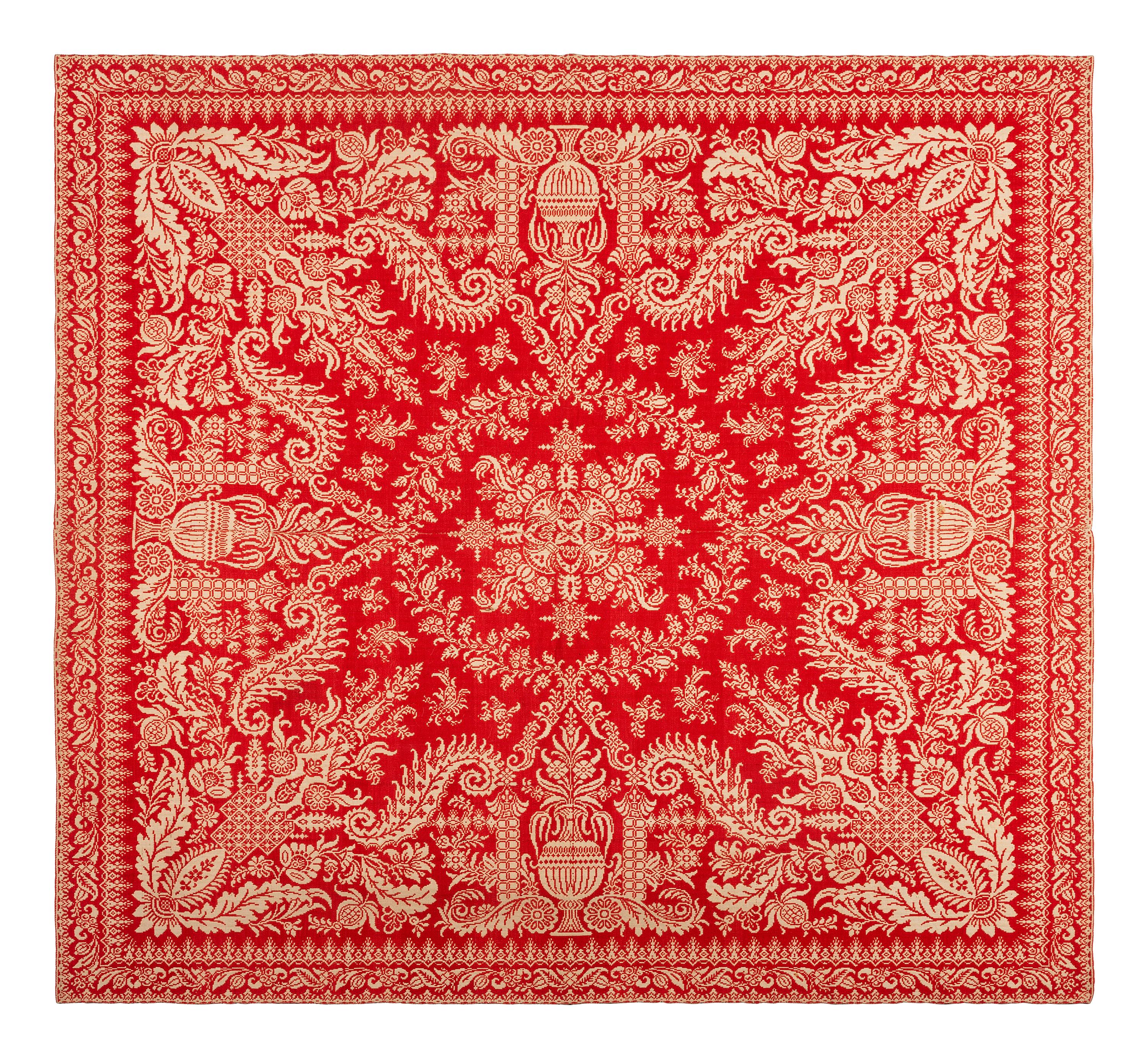 Three Jacquard Woven Coverlets
